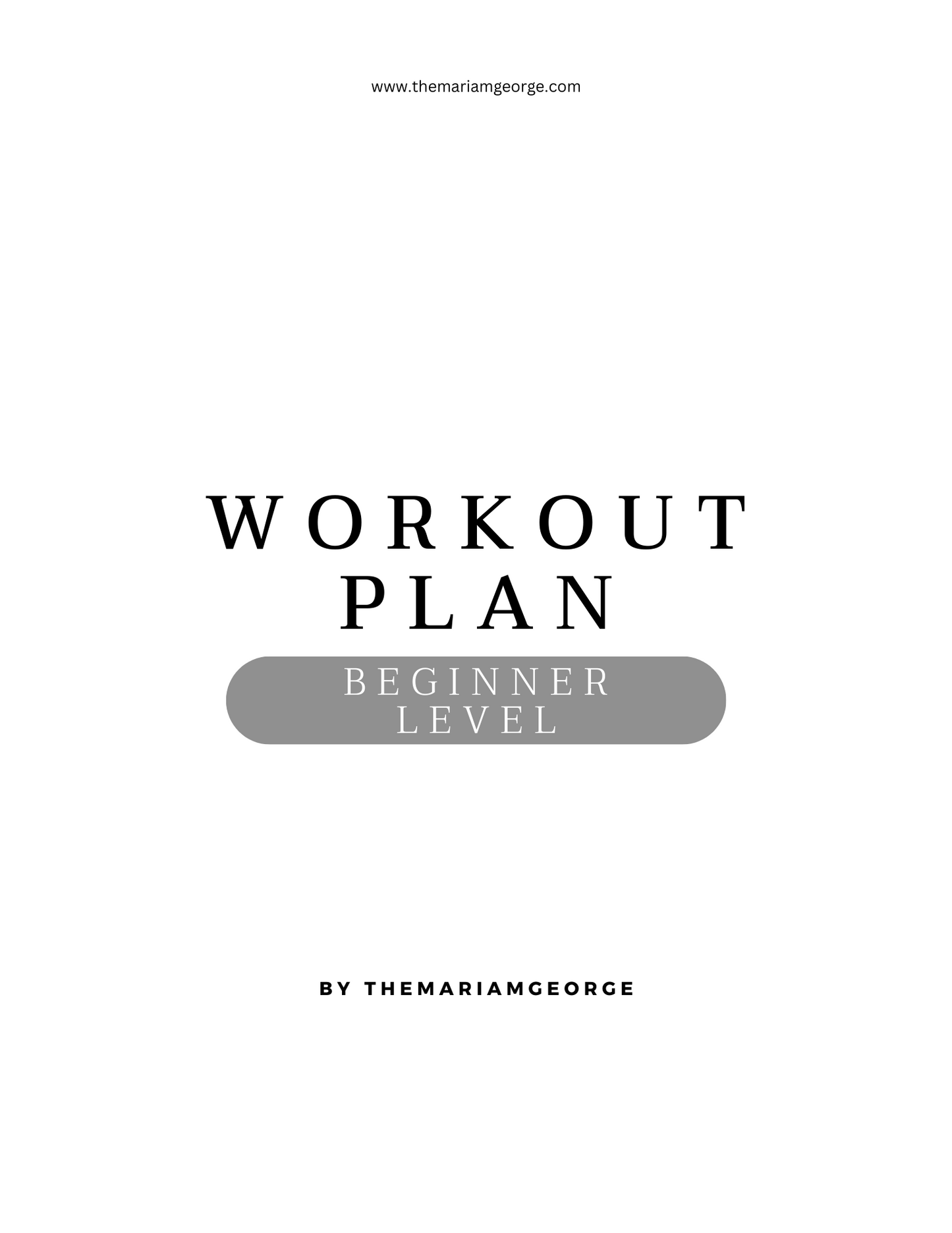Personal workout plan- Beginner level