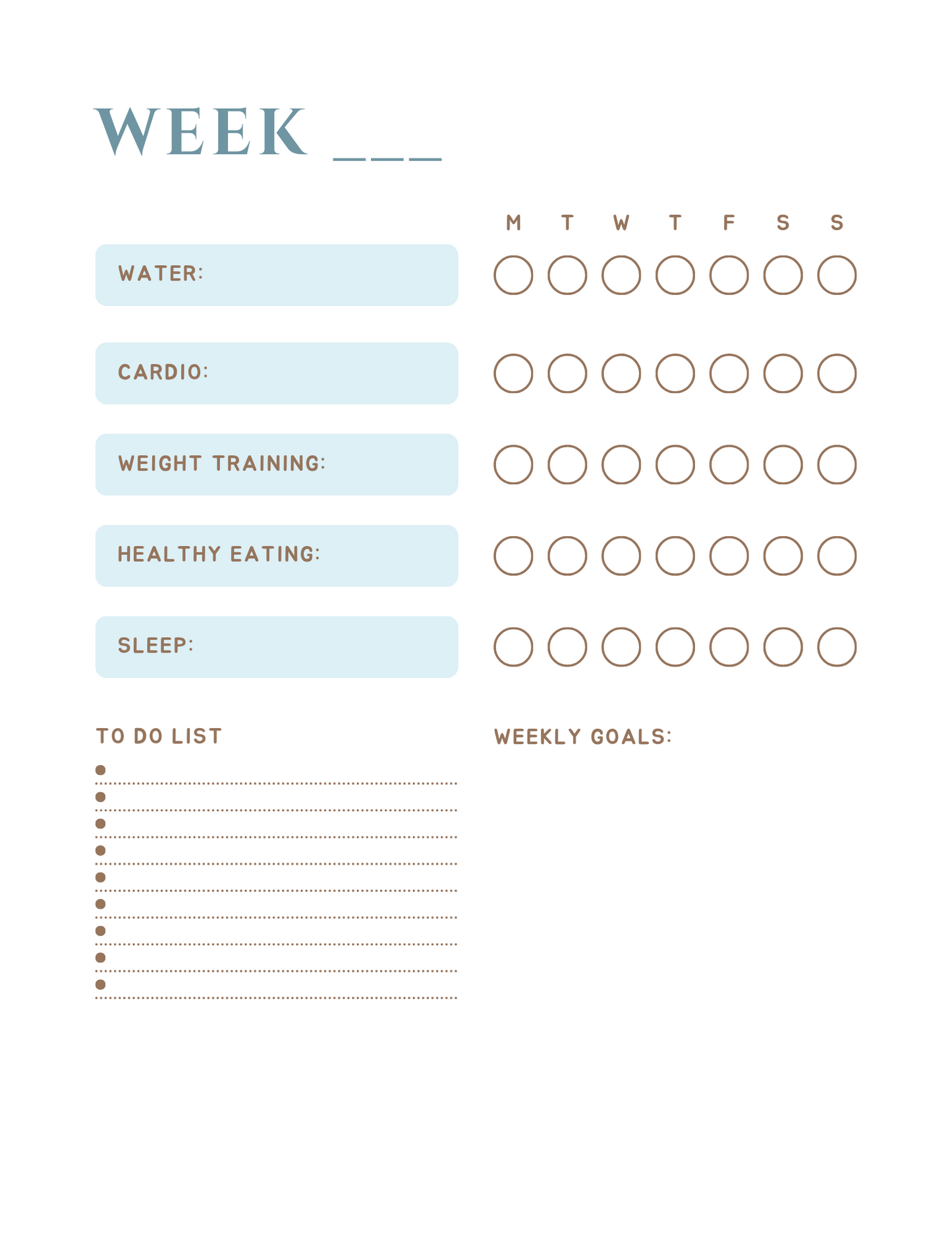 Habit tracker - Fitness edition